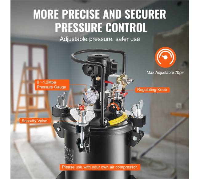 Dažų purškimo slėgio puodas 10 L4