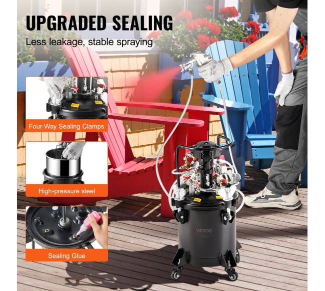 Dažų purškimo slėgio puodas 10 L5