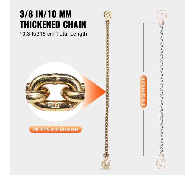 Pririšimo grandinė įtempimo grandine su kabliukais3