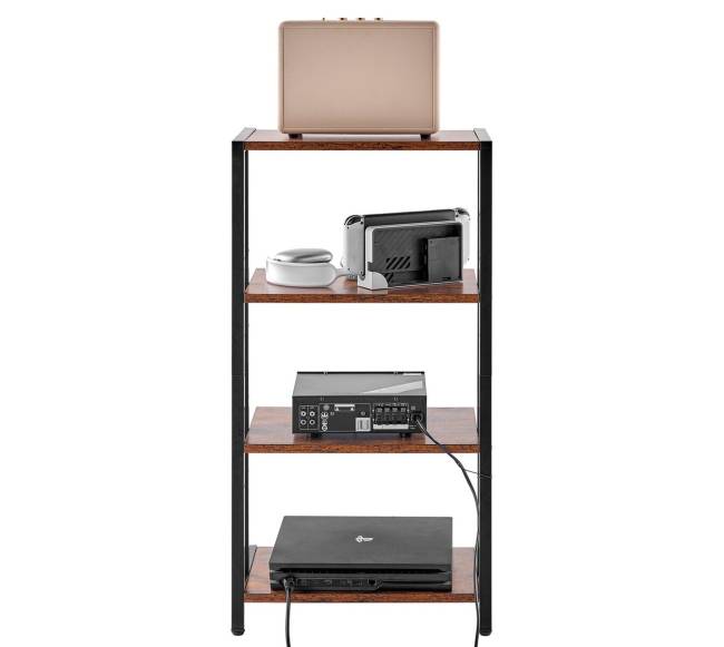 Keturių ​aukštų AV media stovas reguliuojamu aukščiu0