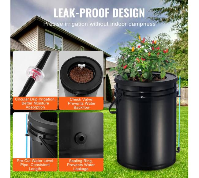 Hydroponinis RDWC sistema su 4 kibirais4