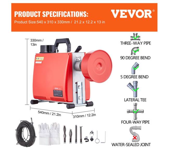 Kanalizacijos valymo mašina 20m x 16mm 250W6