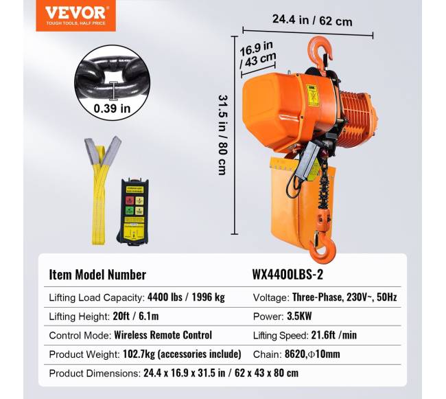 Elektrinis grandininis keltuvas 2000 kg trijų fazių6