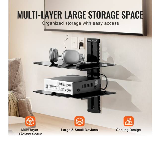 Dviejų aukštų stiklinės lentynos su laikikliu3