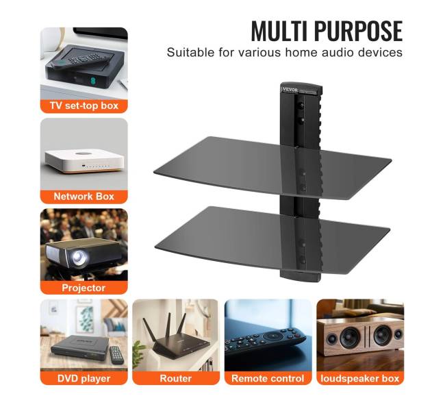 Dviejų aukštų stiklinės lentynos su laikikliu5