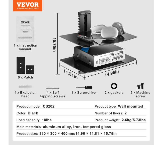 Dviejų aukštų stiklinės lentynos su laikikliu6