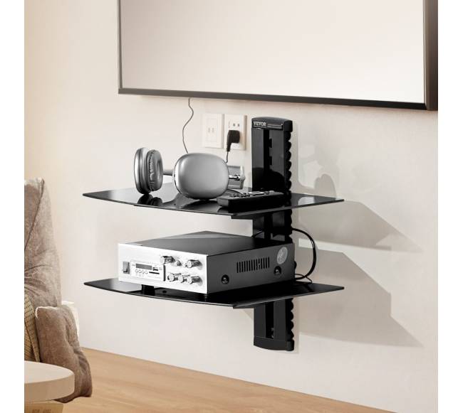 Dviejų aukštų stiklinės lentynos su laikikliu7