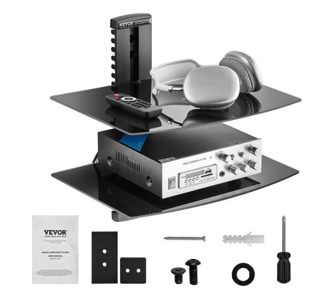 Dviejų aukštų stiklinės lentynos su laikikliu8