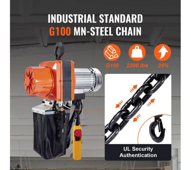 Elektrinis grandininis keltuvas 2200 lbs apkrova 3 m2