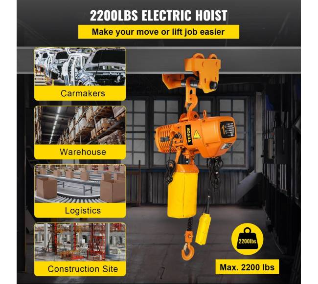 Elektrinis vienfazis grandininis keltuvas 1T, 4 m1