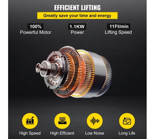 Elektrinis vienfazis grandininis keltuvas 1T, 4 m2