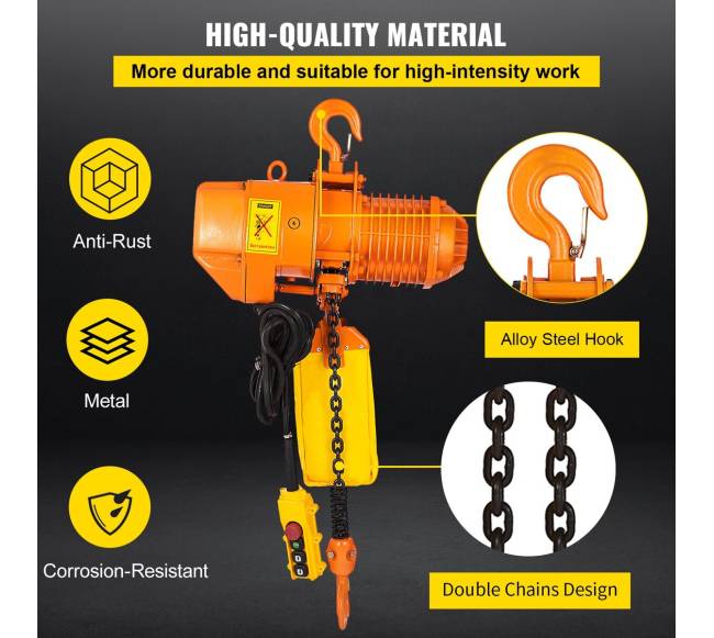 Elektrinis vienfazis grandininis keltuvas 1T, 4 m3