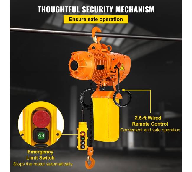 Elektrinis vienfazis grandininis keltuvas 1T, 4 m5