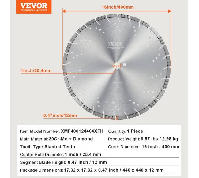 16 colių deimantinis pjovimo diskas betonui6