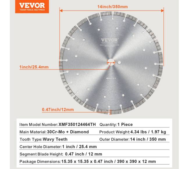 Deimantinis pjovimo diskas betonui 350 mm6