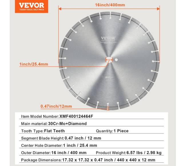 Deimantinis pjovimo diskas betonui 400 mm6