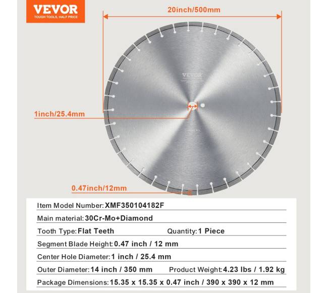 Deimantinė 350 mm betoninė pjovimo plokštelė6