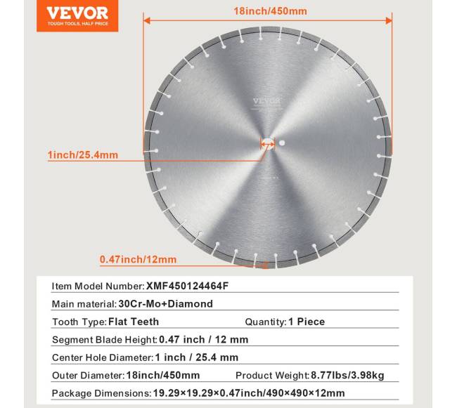 Deimantinis pjovimo diskas betonui 450 mm6