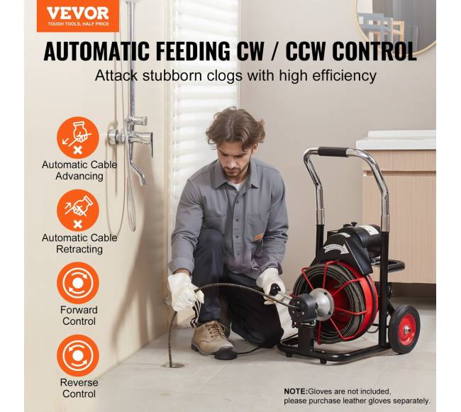 Elektrinis vamzdžių valymo įrenginys 30m x 10mm auto tiektuvas1