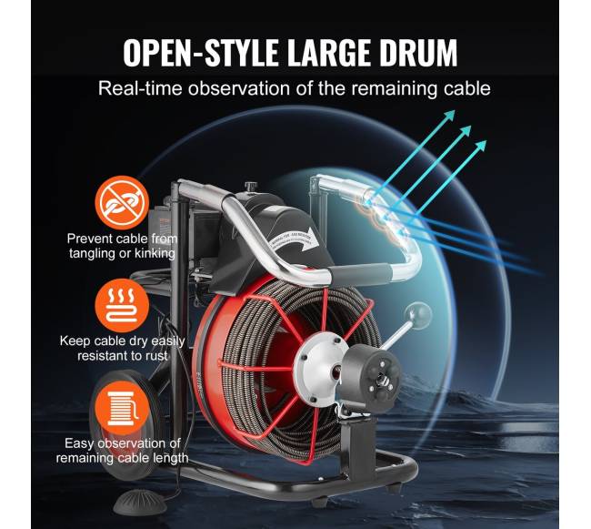 Elektrinis vamzdžių valymo įrenginys 30m x 10mm auto tiektuvas3