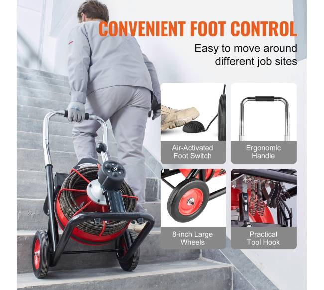 Elektrinis vamzdžių valymo įrenginys 30m x 10mm auto tiektuvas5