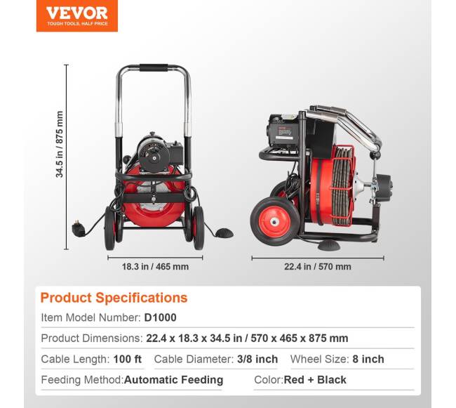 Elektrinis vamzdžių valymo įrenginys 30m x 10mm auto tiektuvas6