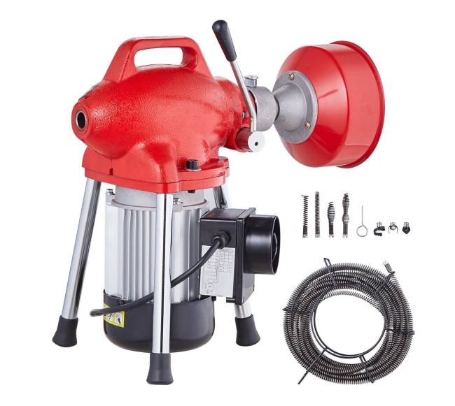 Vamzdžių valymo mašina 20m 250W gyvatės transporterio tiekimas10