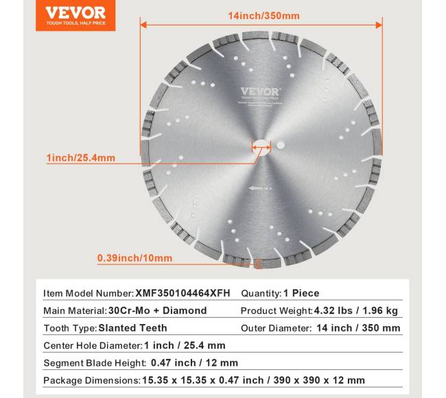 Deimantinis 350 mm betono pjovimo diskas6