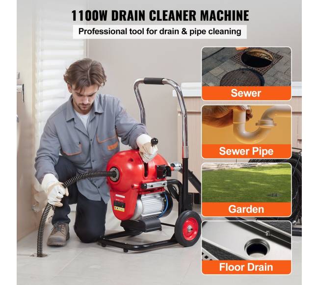 Vamzdynų valymo įrenginys, 1100W, 36,5m1