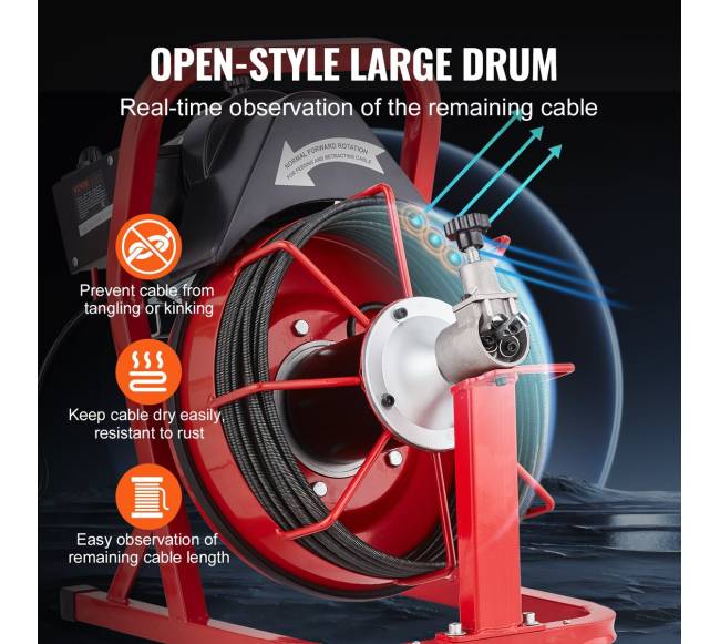 elektrinis kanalizacijos valytuvas su 15m ilgintuvu3