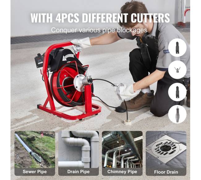 elektrinis kanalizacijos valytuvas su 15m ilgintuvu4