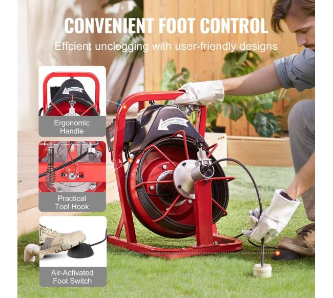 elektrinis kanalizacijos valytuvas su 15m ilgintuvu5