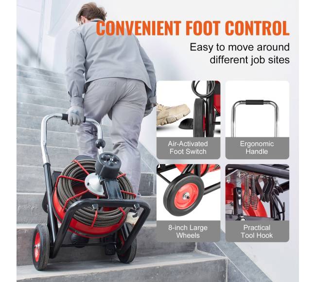 Elektrinė vamzdynų valymo mašina 100FT x 12 mm5