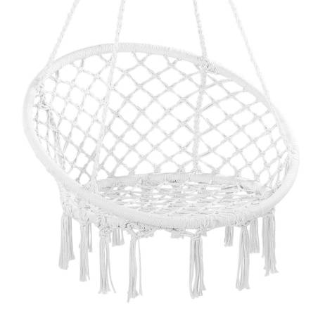 Macrame pakabinama kėdė vidaus ir lauko naudojimui0