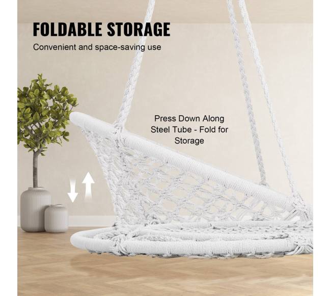 Macrame pakabinama kėdė vidaus ir lauko naudojimui4