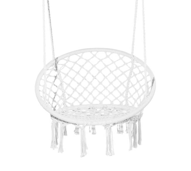 Macrame pakabinama kėdė vidaus ir lauko naudojimui10