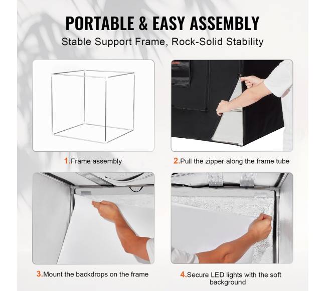 Foto studijos šviesdėžė 100 x 100 cm su LED apšvietimu5