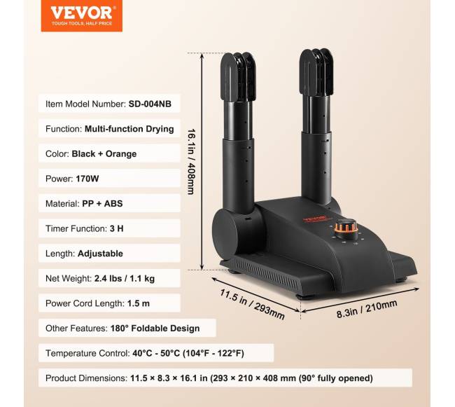 Kompaktiškas batų džiovintuvas su pūtikliu6