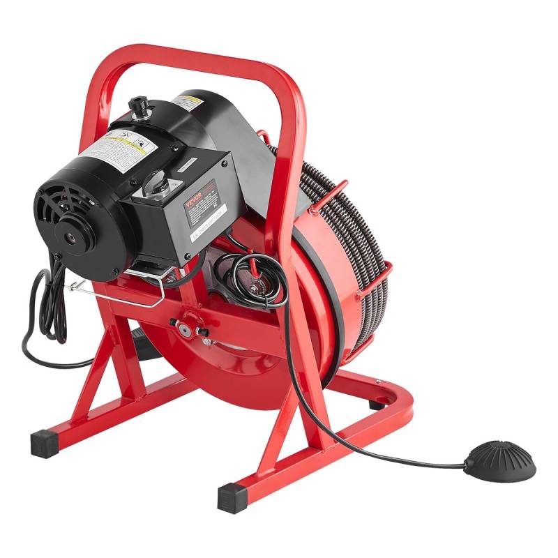 Drenažo valymo mašina su 75 pėdų ilgiu sraigtu0