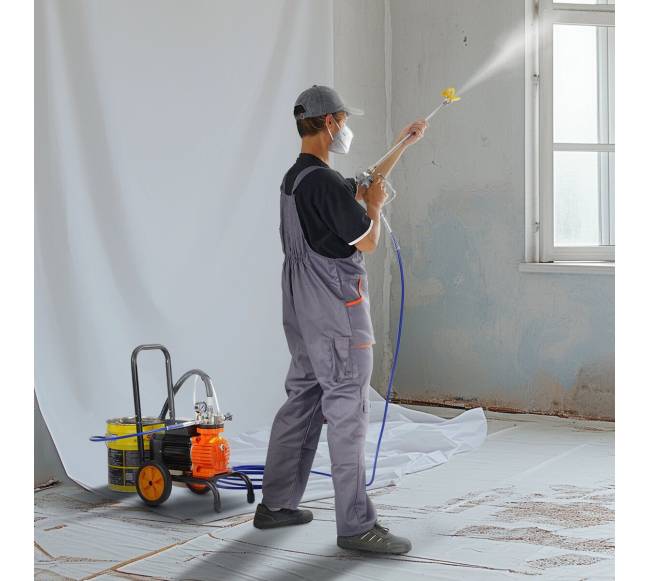 Beorinis dažų purškiklis su vežimėliu, 900W7