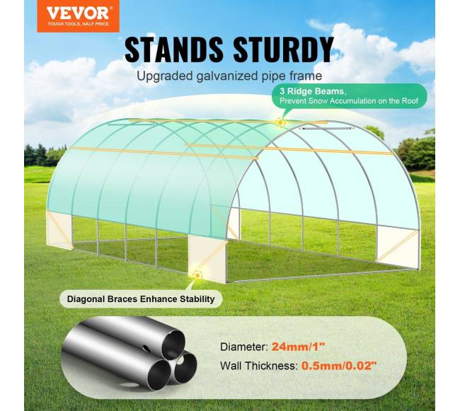 Tunelio tipo šiltnamis 590x295x198 cm su PE danga1