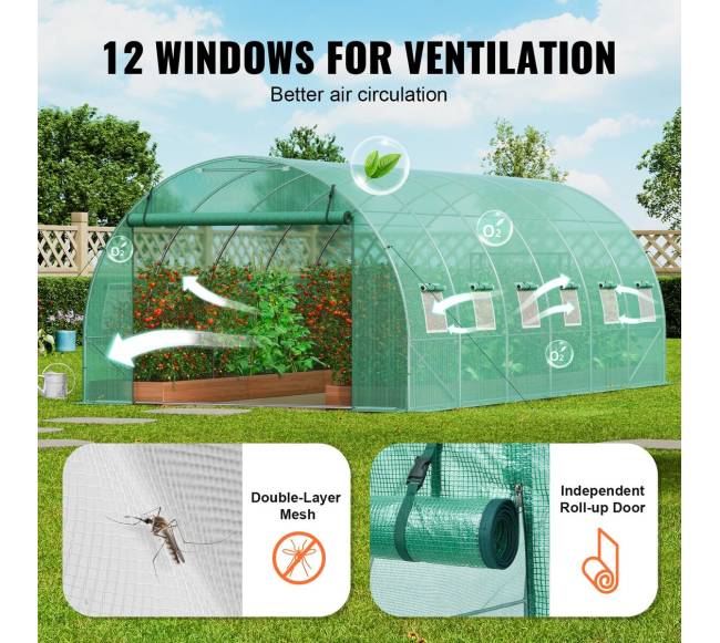 Tunelio tipo šiltnamis 590x295x198 cm su PE danga5