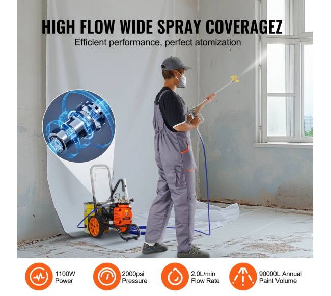 Vežimėlio beorių dažų purkštuvas 1100 W2