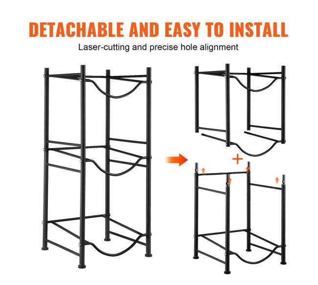 Trijų aukštų vandens butelių lentyna 3 buteliams3