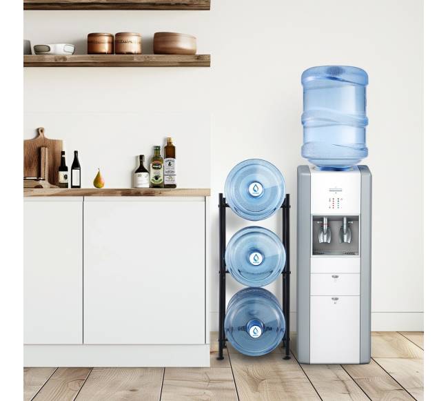 Trijų aukštų vandens butelių lentyna 3 buteliams7