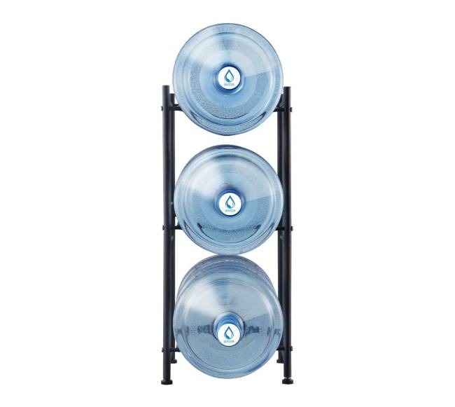 Trijų aukštų vandens butelių lentyna 3 buteliams8