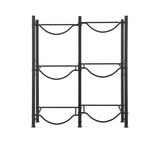 Trijų aukštų vandens butelių laikiklis 6 talpai10