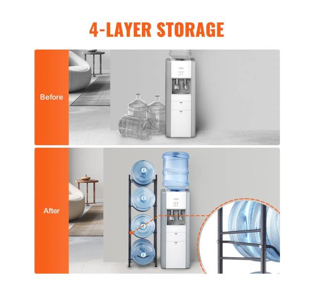 4 lygmens juodas stovinčių vandens butelių laikiklis2