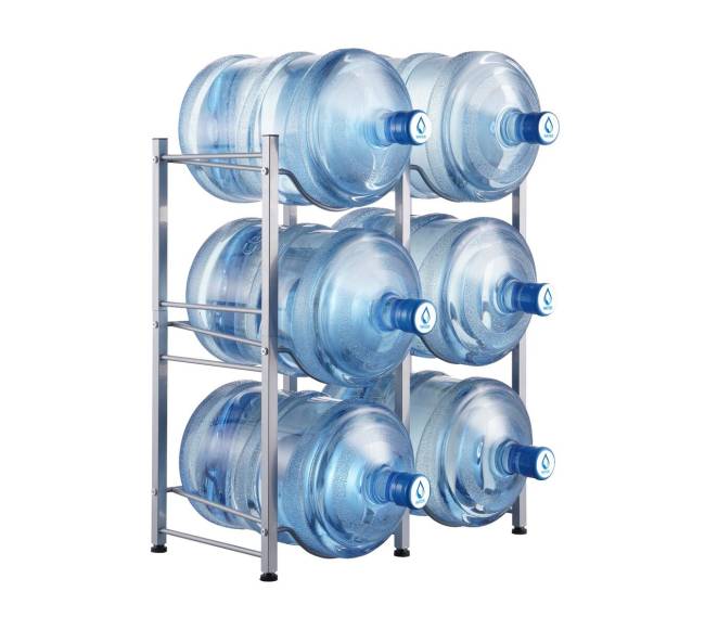 Trijų lygių vandens butelių stovas 6 buteliams0