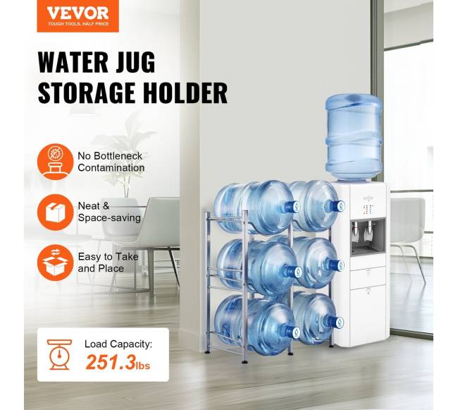 Trijų lygių vandens butelių stovas 6 buteliams1